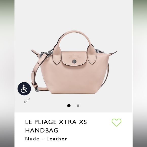 Longchamp Handbags - LONGCHAMP
Le Pliage XTRA XS Leather Handbag with Strap nude pale pink color
